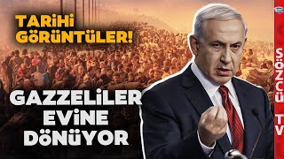 Gazze'de Tarihi Görüntüler! Hamas ve İsrail Anlaştı! Yüzbinlerce Filistinli Evine Dönüyor