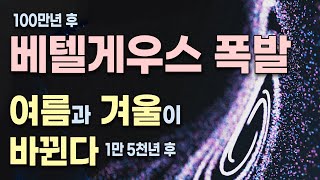 곧(100만년 후) 베텔게우스 폭발 / 1만 5천 후 여름과 겨울이 바뀐다 /  7만년 후 하쿠타케 혜성 태양계로 돌아온다 /