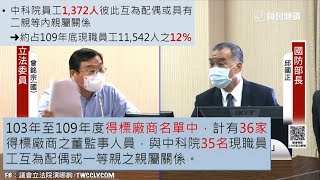 國民黨 曾銘宗 質詢 國防部長 邱國正 #中科院 海空戰力提升計畫採購特別條例 20211006 外交國防委員會 聯席 立法院演哪齣