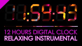 #37  [12 HOURS]  RELAXING ISLAMIC INSTRUMENTAL WITH COLORFUL DIGITAL CLOCK