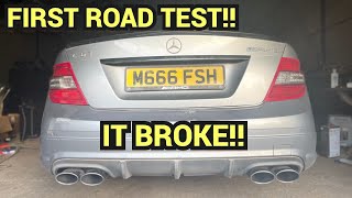 TAKING MY SALVAGE C63 ON THE ROAD FOR THE FIRST TIME!!