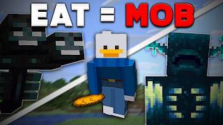 Minecraft, But Eating Spawns Mobs