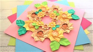 折り紙 ひまわりのリース2の折り方 Niceno1 Origami Sunflower Wreath Tutorial 折り紙 ひまわりのリース2の折り方 Niceno1 Origami Sunflower Wreath Tutorial