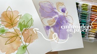 Mixed media embroidery and watercolor botanical art