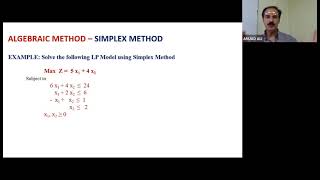 W2 - Mar 15 - Algebraic Method - Simplex Algorithm (1of 3)