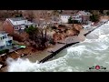 GONE! Houses Washing Away As Sea Walls Fail Gale Force Winds Hit River Walk Dunes 4K Drone Footage