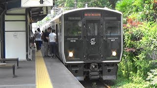 【817系】鹿児島本線 薩摩松元駅に鹿児島中央駅行き到着