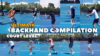 Slow Motion ATP Backhand Technique Compilation | Court Level Double-Handed & One-Handed (4K 60FPS)