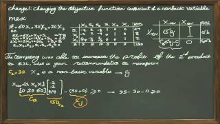 Sensitivity Analysis: Changing the Objective Function Coefficient of a NonBasic Variable: Part2-1