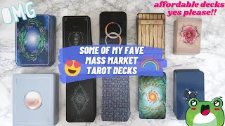 BEST TAROT DECKS MASS MARKET IN MY TAROT COLLECTION🥰 (affordable \u0026 readily available tarot cards)🤩