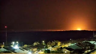 View from southern Israel shows explosions lighting up night sky over Gaza Strip