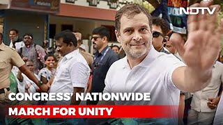 Rahul Gandhi Leading, Congress' Mega March Begins