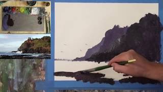Learn To Paint Tv E115 - Dramatc Headland Seascape Painting For Beginners