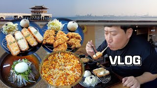 먹방VLOG) 48시간 굶고 건강검진 후 먹는 냉면 \u0026 돈까스 \u0026 피자 먹방! (HEUNGSAM'S MUKBANG VLOG) 먹방!! - Mukbang eating show