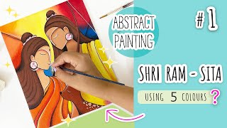 Shri Ram - Sita Abstract Painting | Canvas Painting for Beginners | Lord Ram Painting