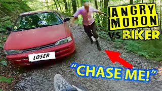 Stupid \u0026 Angry Man Chase Dirt Biker With Illegal Car! Road Rage 2022