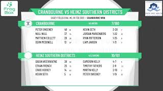 DDCA - Turf 2 - Round 12 - Cranbourne v Heinz Southern Districts