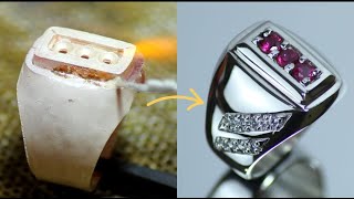 STUNNING RED RUBY RING || Satisfying Video Jewelry Making