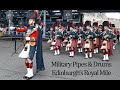 Military Pipes & Drums march down Edinburgh's Royal Mile [4K/UHD]