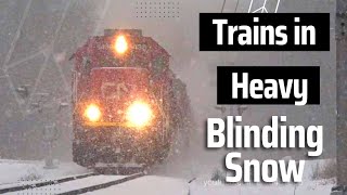 Trains in Heavy Blinding Snow -Blizzard Conditions-