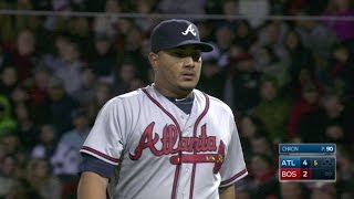 ATL@BOS: Chacin fans Ortiz in the 5th inning