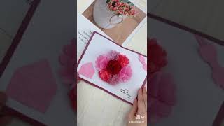 PaperCrafts | Make A Beautiful Greeting Card With 3D Flowers Inside From Paper | DIY Crafty Fox