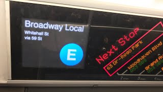 ᴴᴰ R160A - Rerouted (E) train To Canal Street [Via Broadway Local] Annoucments  *Audio*