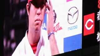 カープ  野村祐輔 石原慶幸 ヒーローインタビュー  2012.8.22 DeNA戦