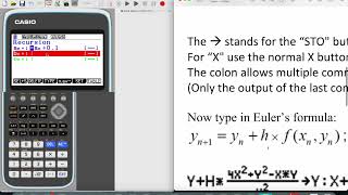Euler's Method on Casio fx-CG50