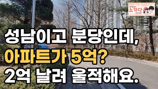 전재산 2억으로 내집마련, 성남 분당 아파트를 7억 주고 샀는데, 1년만에 5억 되서 울쩍해요. 부동산 아파트 이야기 재개발 재건축 노가다 노비  (영상 아이파크 청솔마을 9단지)