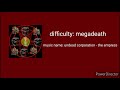 difficulty chart megadeath music