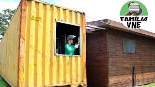 CORTANDO O CONTAINER E COLOCANDO AS JANELA - Família VNE