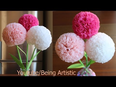 How To Make Round Tissue Paper Flower - DIY Paper Craft How To Make Round Tissue Paper Flower - DIY Paper Craft