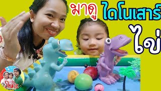 น้องเนเน่/ไดโนเสาร์กำลังจะออกไข่เด้งดึ่งหลากสีที่บ้านน้องเนเน่/shalie family