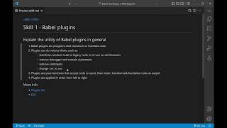 Babel Developer 2 - Skill 1 - Plugins