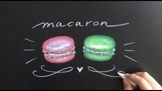 キットパスでチョークアート（マカロン chalkart )