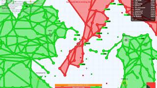 Defly.io Mega Chaos Fun Game #5 - 100 vs 100 - Red vs Green