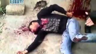 Massacre against unarmed protesters committed by the regime in Izraa city in Syria 22.04.2011