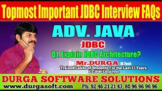 Topmost Important JDBC Interview FAQs ||  Q1. Explain JDBC Architecture || by Durga sir
