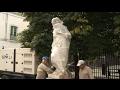 Trasladan dos estatuas de la Plazoleta San Francisco a la Plaza de Mayo