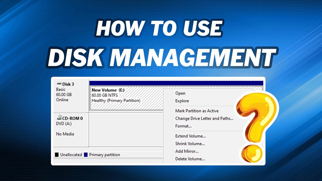 How To Use Windows 10 Disk Management | Free Partition Manager - YouTube