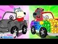 Wolfoo vs Bufo: Rainbow vs Black Challenge 🚗🏁Let's Play Pop It with Wolfoo and Friends | Kids Videos