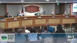 Nevada County Board of Supervisors Meeting October 8, 2024