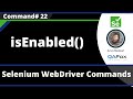 isEnabled() Command - Selenium WebDriver