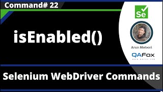 isEnabled() Command - Selenium WebDriver