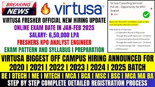 🔥Finally Virtusa Biggest Hiring Announced | Virtusa OFF Campus Drive For 2025 | 2024 | 2023-20 Batch