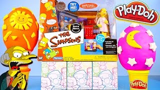 The Simpsons Mr Burns Playset Toys Surprise Play Doh Eggs Kidrobot Unboxing - Disney Cars Toy Club