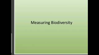 Measuring Biodiversity