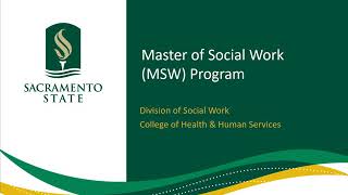 Sac State MSW Program Information