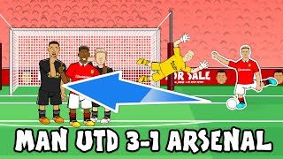 ⚽️ANTONY SCORES! Man Utd 3-1 Arsenal⚽️ (Cartoon Goals Highlights Rashford Saka)